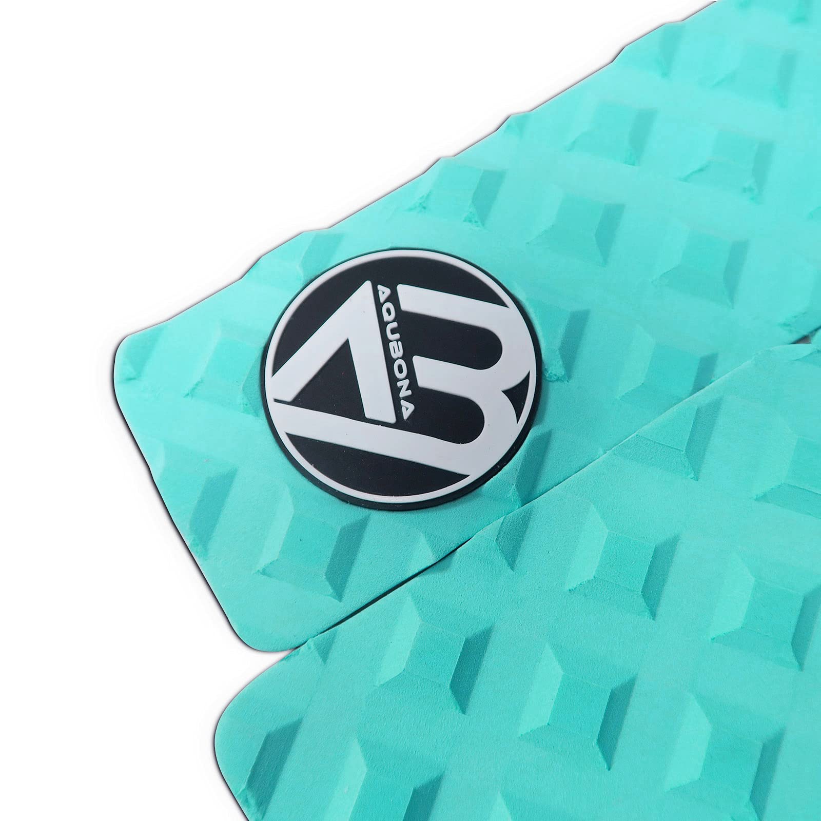 AQUBONA 5 almohadillas de tracción de EVA para tabla de surf con pateador para skimboards de Stomp, tablas de surf, funboard, tabla de peces/azul aguamarina, negro y blanco