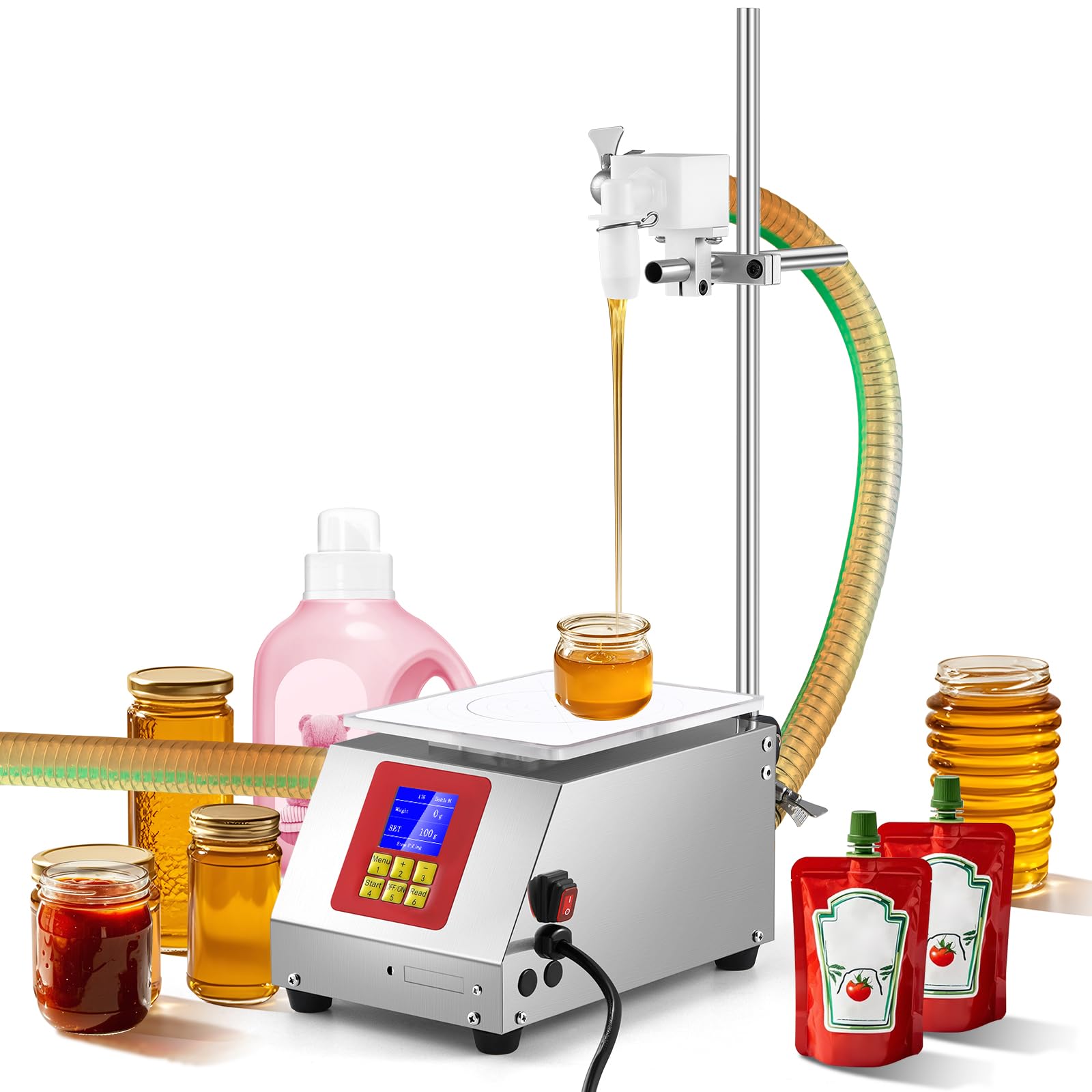 Photo 1 of Moonshan Viscous Liquid Filling Machine 2-IN-1 Honey Filling Machine, Automatic Weight Bottle Filling Machine for Oil, Laundry Detergent, Gel, Honey, Sauce