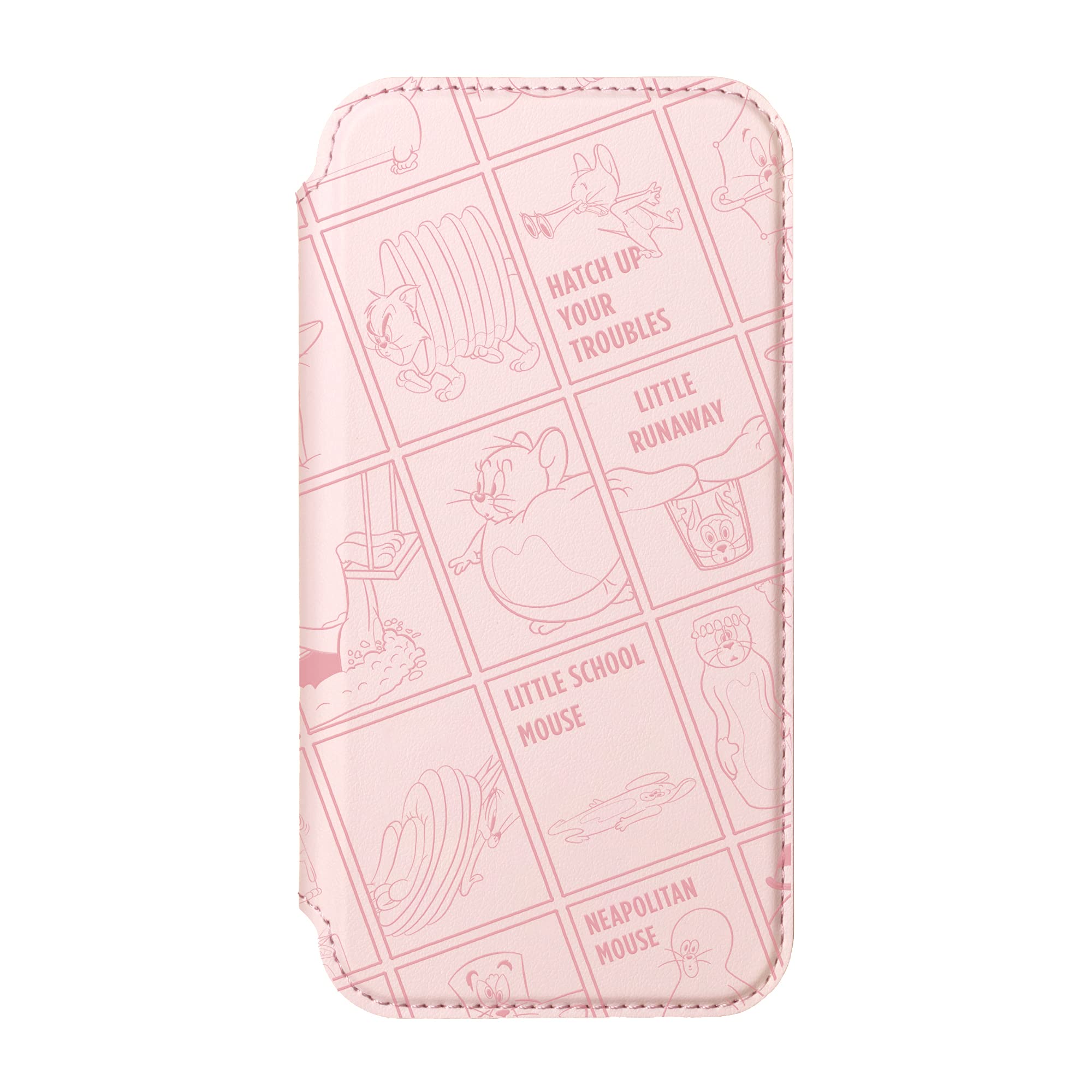 Premium Style iPhone 12 mini用 ガラスフリップケース [トムとジェリー/ピンク] PG-WGF20F01TAJ