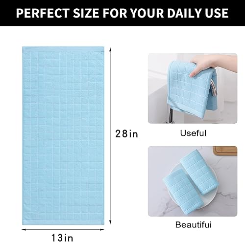 Miniatura 430 de Homaxy Toallas de cocina de rizo 100% algodón (gris oscuro, 13 x 28 pulgadas), diseño a cuadros, suaves y súper absorbentes, paquete de 6