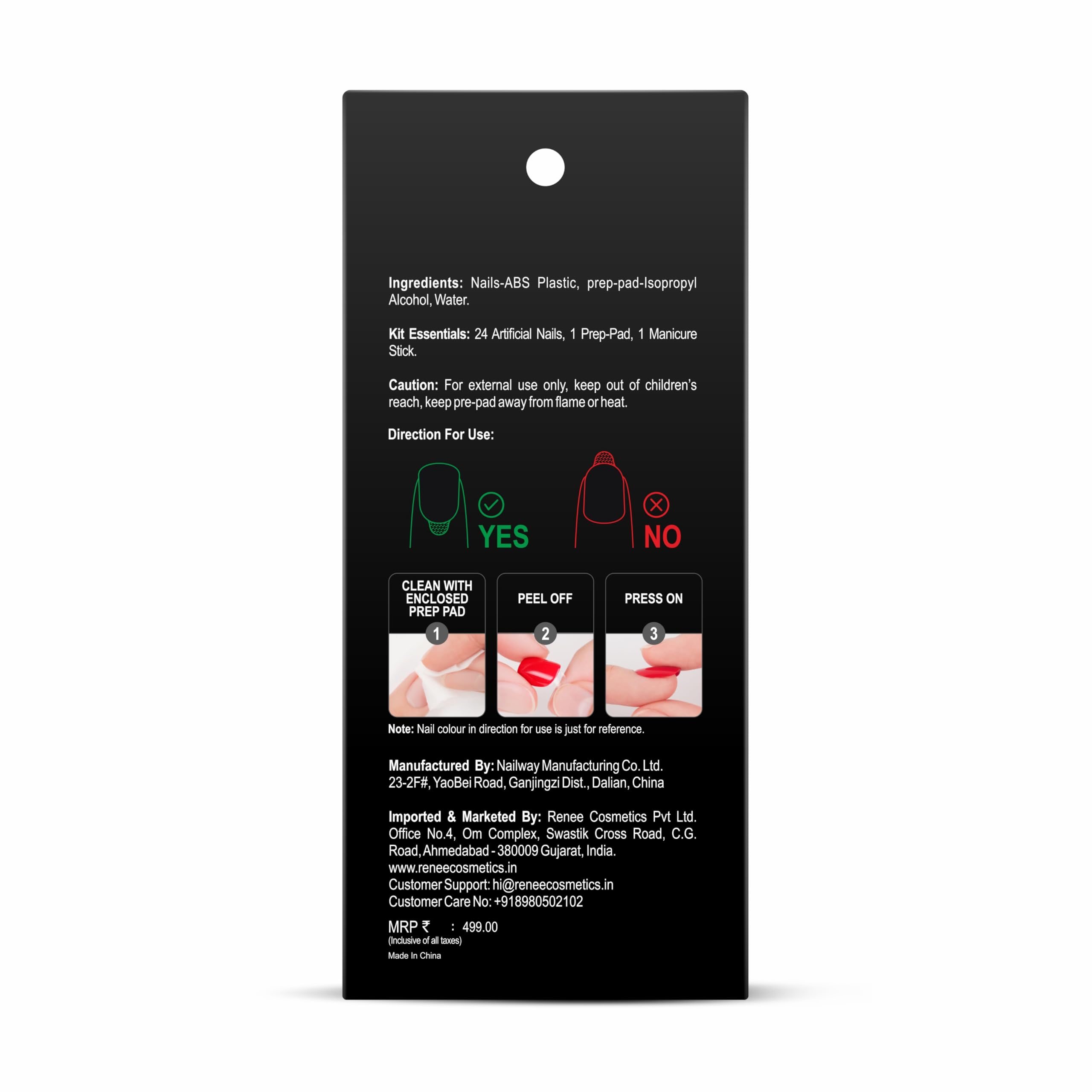 RENEE French Stick On Nails - FTN 01-24 Reusable Artificial Fake Nail Set- Lightweight & Long Lasting- Easy To Use- Quick Fix For Festivals & Special Occasions - Image 6 thumbnail
