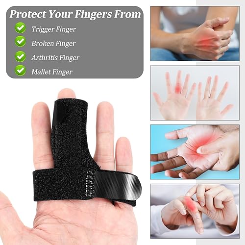 Miniatura 4 de Férulas de índice de dedo gatillo para dedos rotas proporcionan apoyo enderezadores ajustables estabilizadores para artritis dolor dislocado nudillo