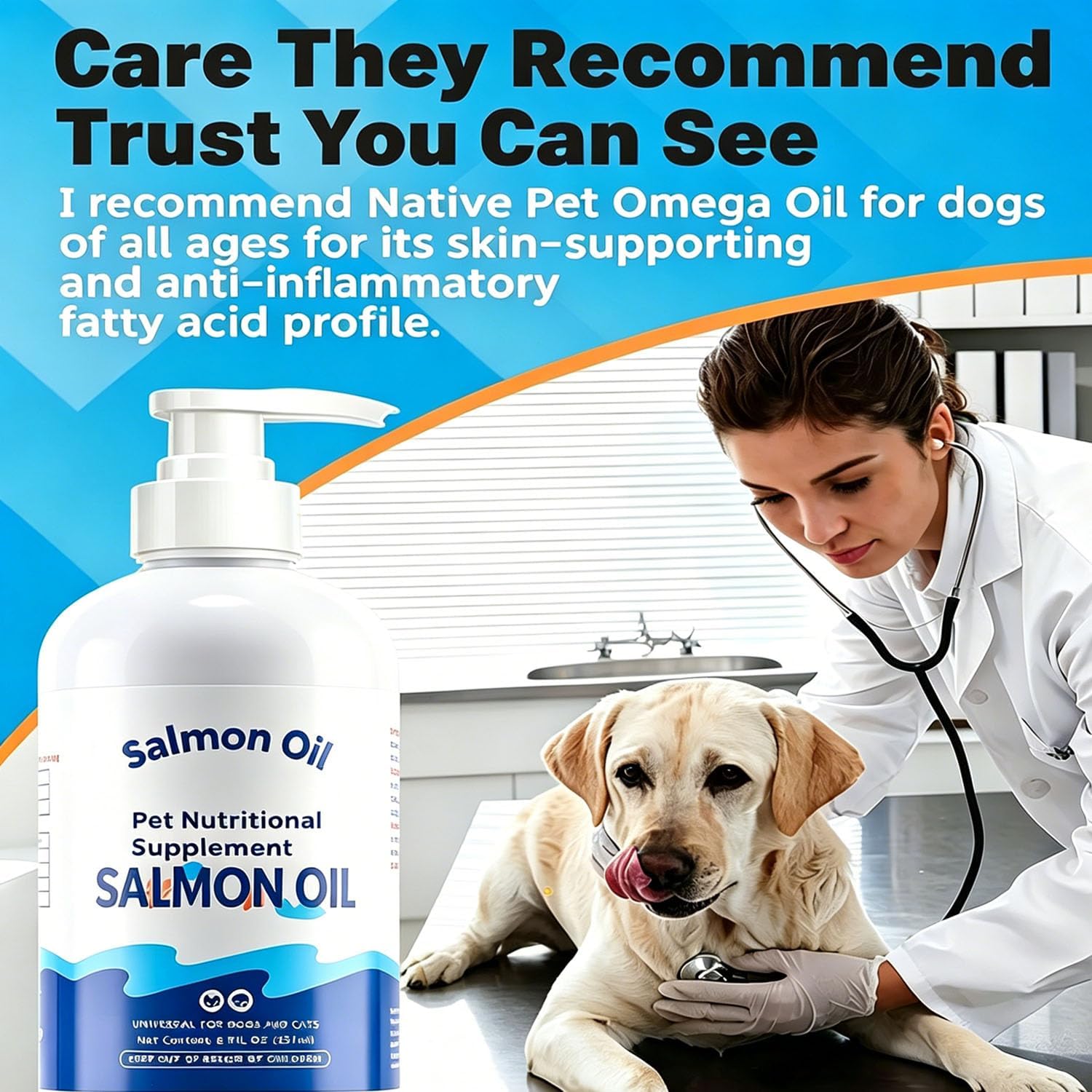 Salmon Oil Supplement for Dogs & Cats, Omega-3 Fish Oil for Skin and Joints — view 3