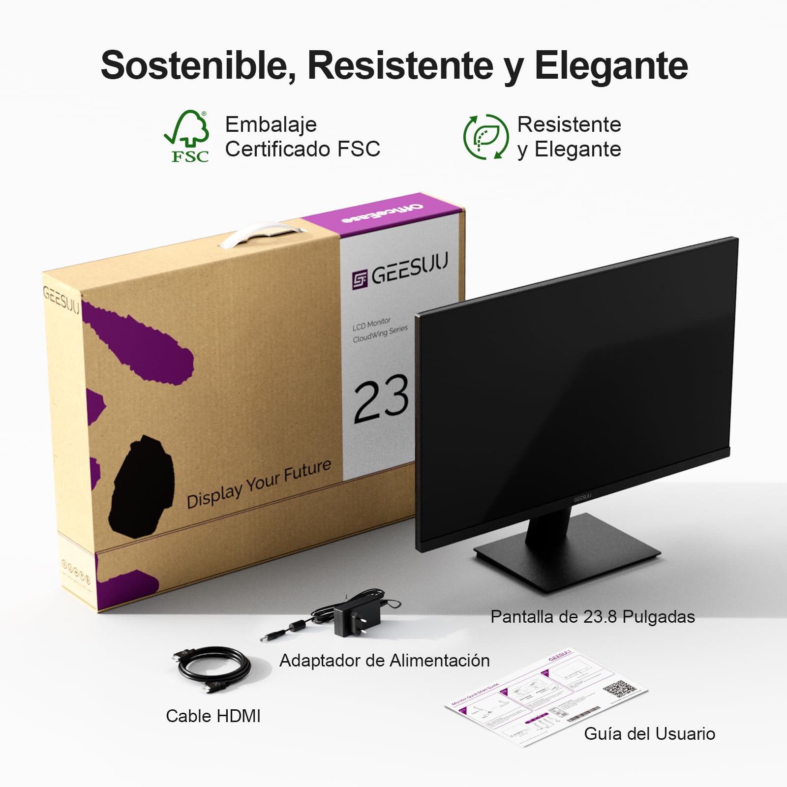 Monitor PC de 24 Pulgadas, FHD Gaming Pantalla Ordenador | 144Hz, 5ms, Eye Care, VESA 75x75mm, 99% sRGB, HDMI 2.0, DP 1.2