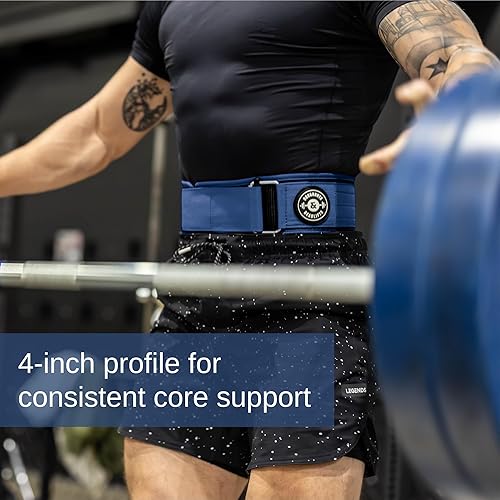 Miniatura 3 de DNDL - Cinturón de levantamiento de pesas autobloqueante, 4 pulgadas, nailon, hebilla de metal (azul, grande)