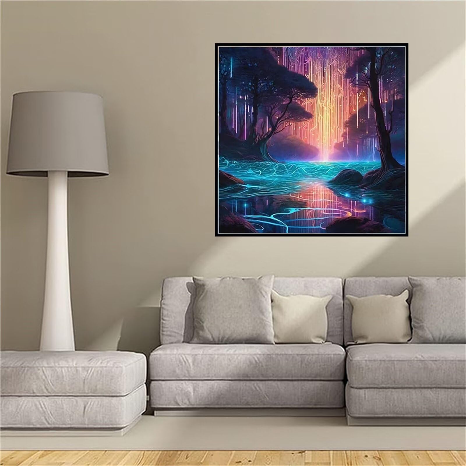 5D diamond painting adulte arbre aurora pour broderie diamant kit complet diy de 60x60cm
