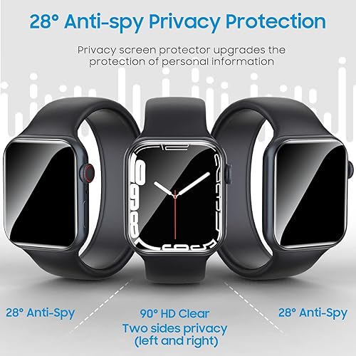 Miniatura 2 de UniqueMe Paquete de 6 protectores de pantalla de privacidad de TPU compatibles con Apple Watch de 1.575 pulgadas, película flexible mejorada