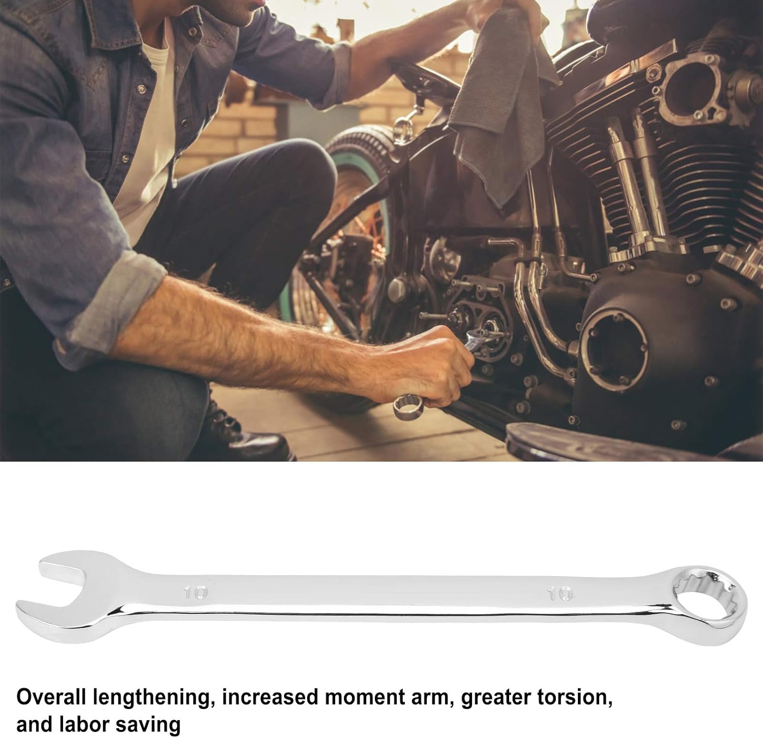 10pcs 10mm Combination Wrench Set for Mechanics Metric Ratcheting Spanner Chrome - Vanadium Steel Tubing Ratchet Spanner