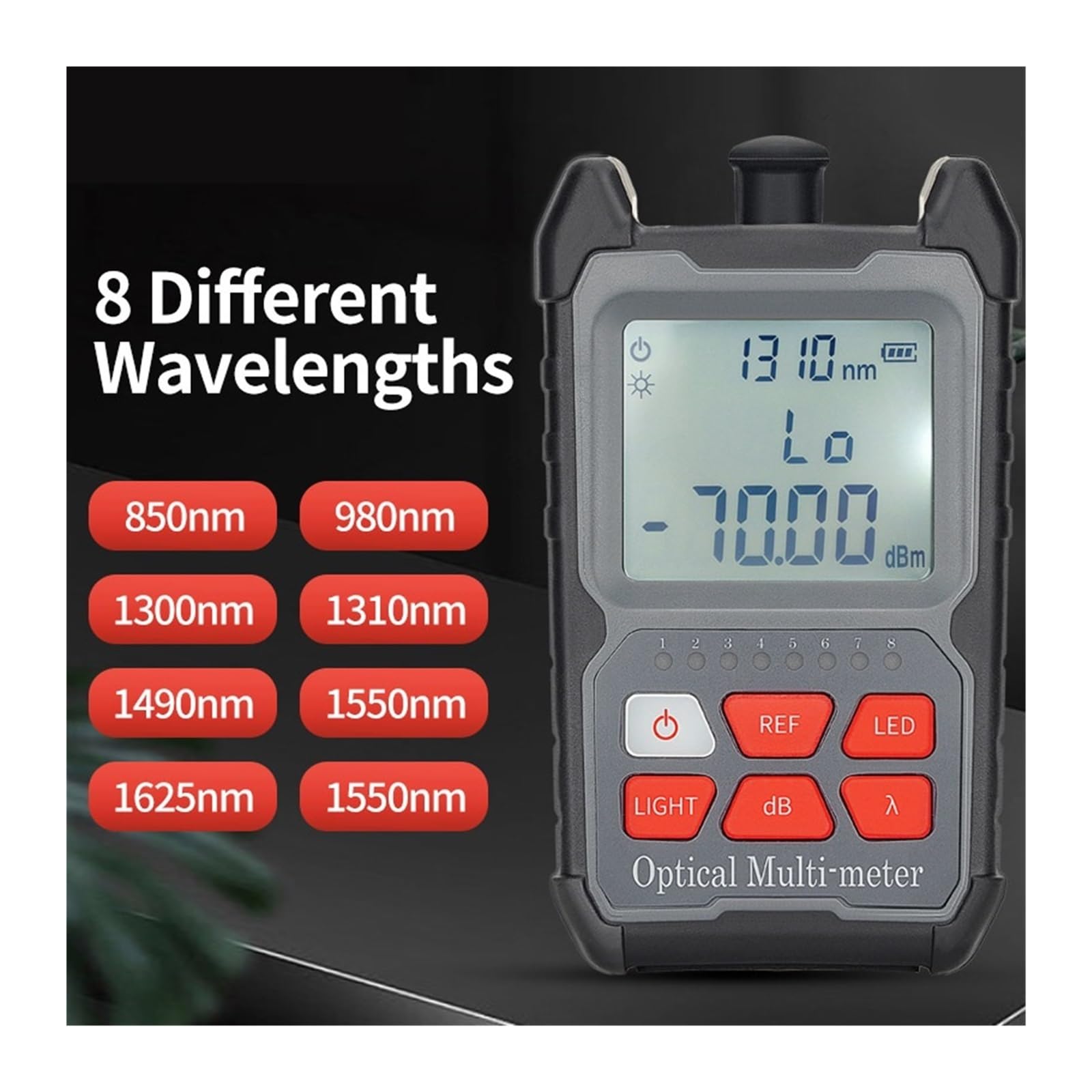 Testeur de fibre optique, Mini Testeur De Puissance Optique Portatif OPM, Batterie Sèche Haut Gamme, Compteur