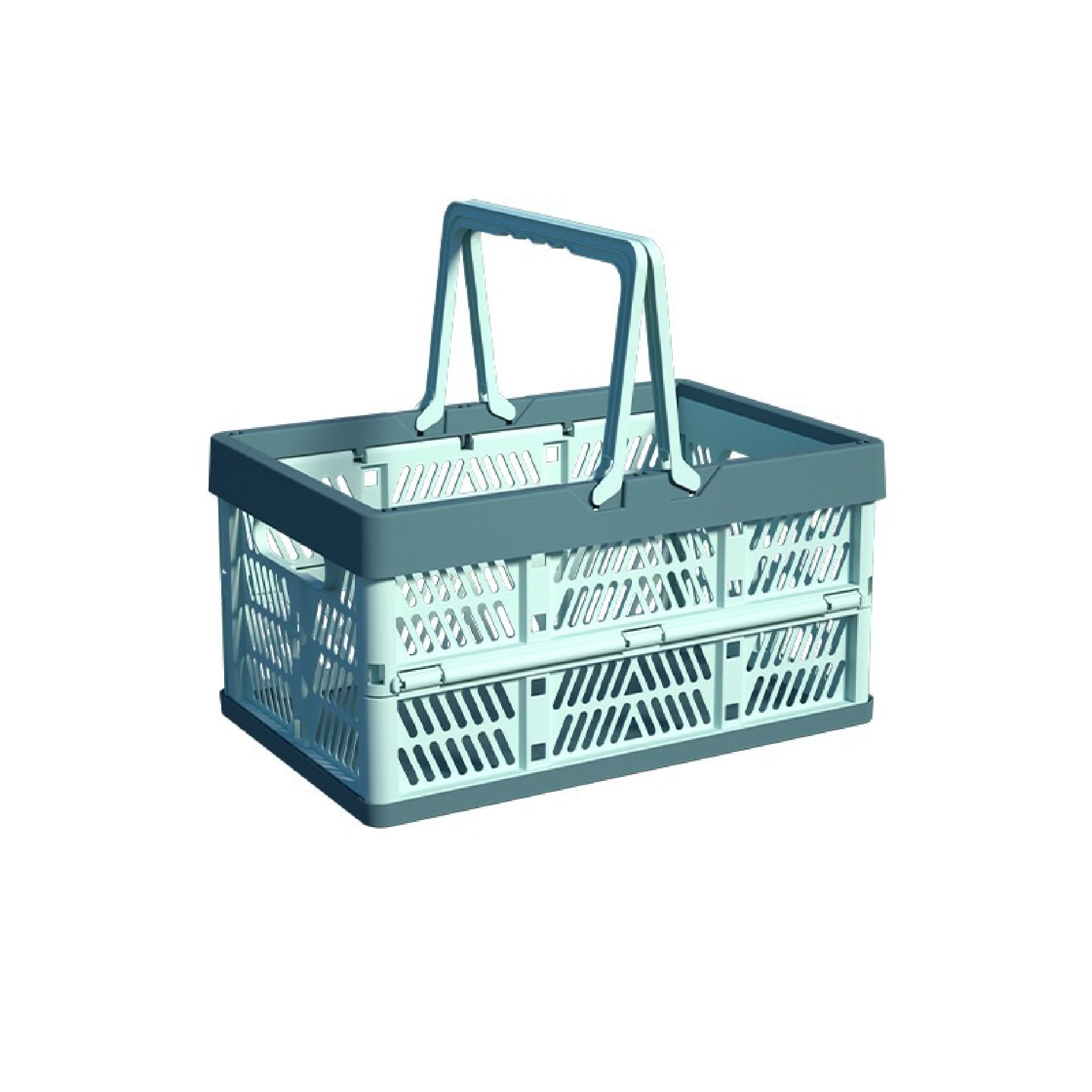 JVCV® Collapsible Storage Bins with Handles – Stackable Folding Crates for Home & Office | Multipurpose Organizer Box for Clothes Toys Books (Blue, Medium - Single)-image-10