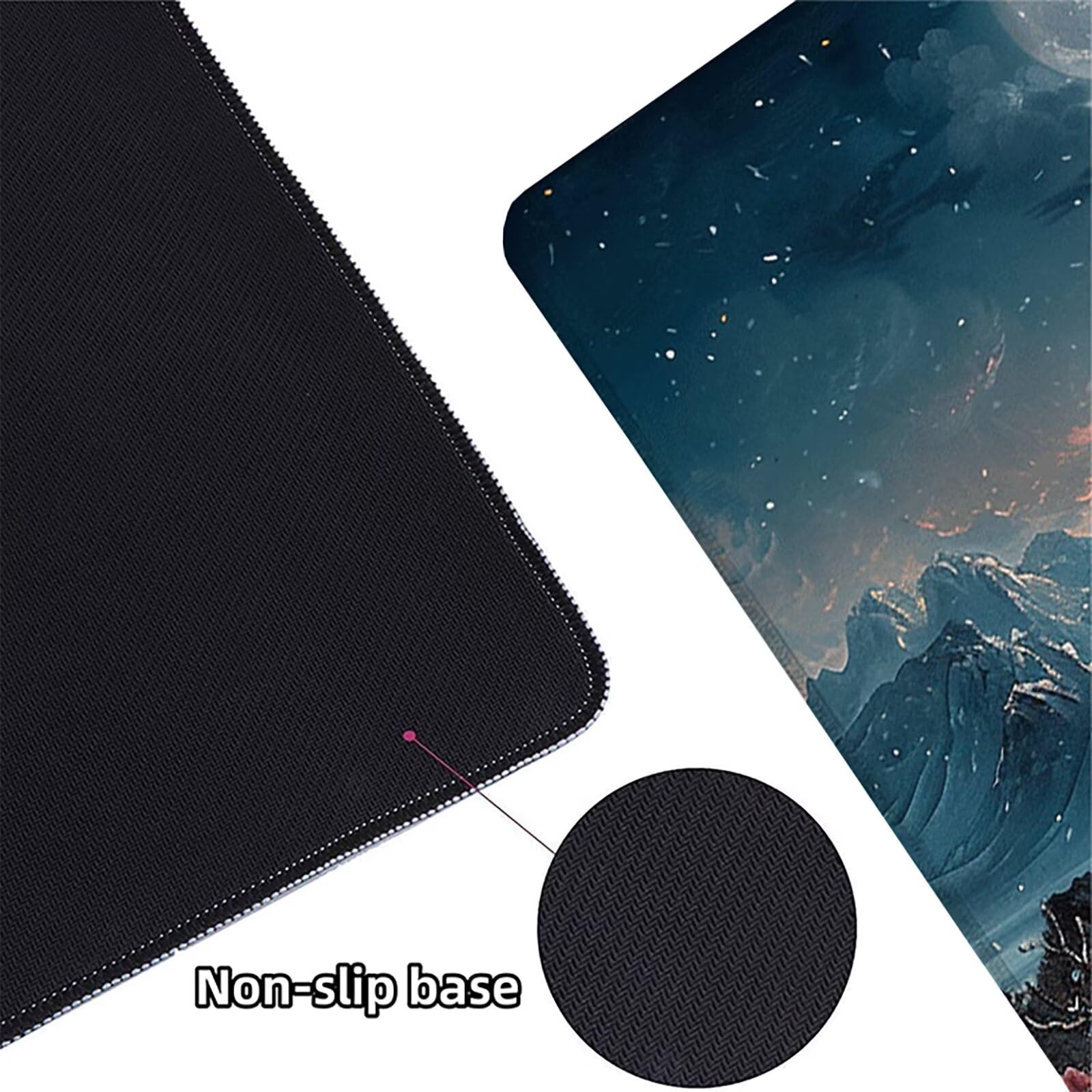 Flores De Cerezo Alfombrilla Ratón Gaming XXL 1500 x 800 mm, Alfombrilla Gaming Azul Mousepad con Base de Goma Antideslizante, Impermeable Desk Mat para Teclado y Raton Accesorios Gaming, Regalos 8-0