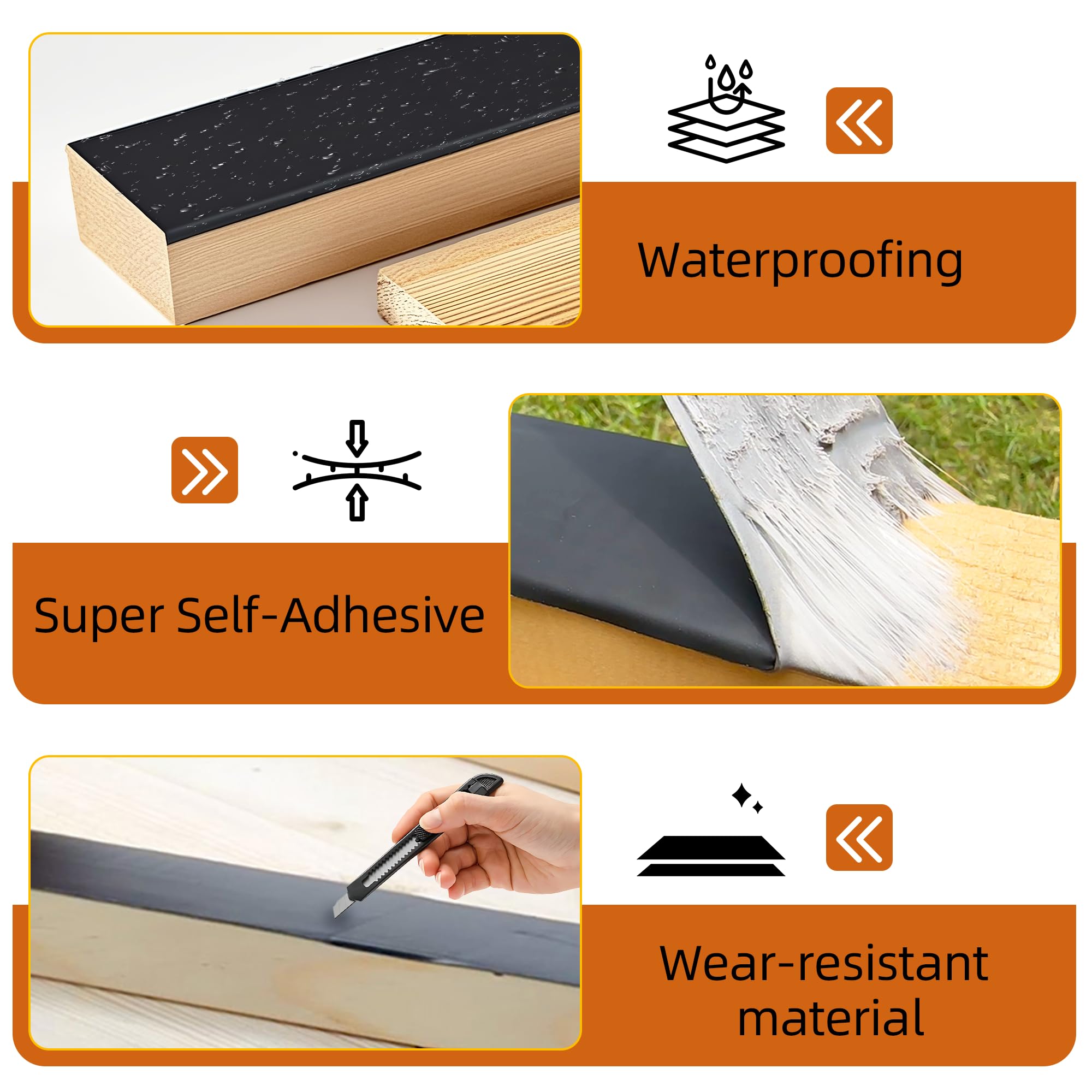 Butyl Rubber Deck Joist Tape Weather Resistant Waterproof 2 X 50 Ft. Ideal For Wood Beams Outdoor Construction 10 thumbnail image