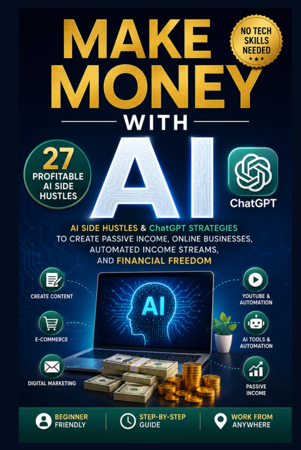 Make Money with AI: 27 Profitable AI Side Hustles & ChatGPT Strategies to Create Passive Income, Online Businesses, Automated Income Streams, and Financial Freedom