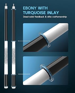 KONLLEN 2.0 Carbon Fiber Pool Cue, Low Deflection Pro Taper