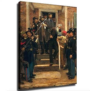 Last Moments of Slavery Abolitionist John Brown Canvas Wall Art Vintage for Living Room Bedroom Prints Painting Farmhouse Bathroom Decor (12×16inch_Framed)