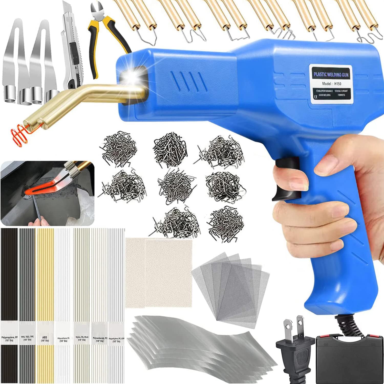 150W Plastic Welder,2 in 1 Plastic Welding Kit 800PCS Hot Staples