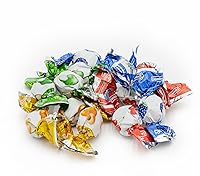 Vista 6 de Mini caramelo duro relleno de fruta, 2 libras, bolsa a granel, centro líquido y carcasa dura, envueltos individualmente (540 piezas)