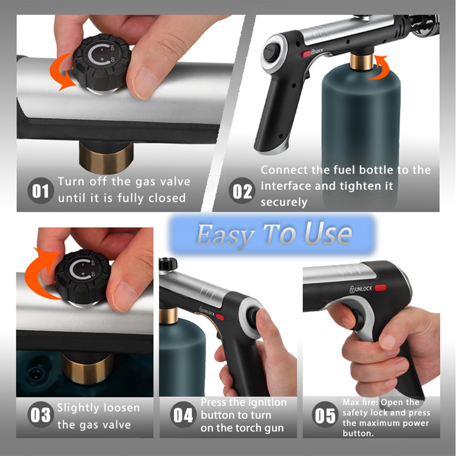 zycBernoi Propane Torch Gun - Instant Heat! -15