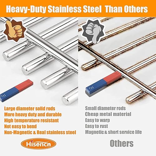 Miniatura 3 de Hisencn Rejillas de cocina para Home Depot Nexgrill 820-0033, Master Forge 820-0033, Megamaster 820-0033M, rejillas de cocina de acero inoxidable de