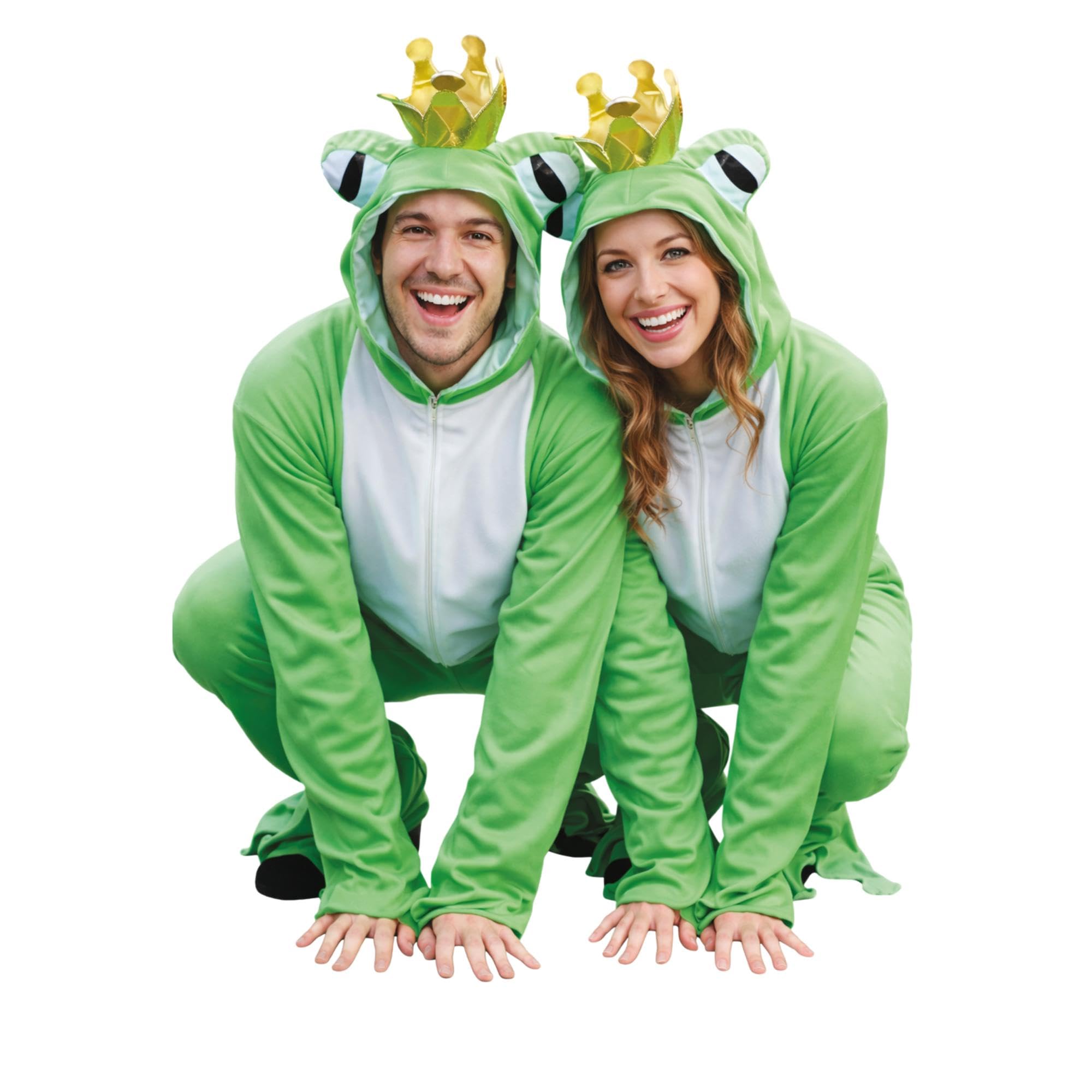 Ikumaal Frosch-König Kostüm, Sy12 XL, für Erwachsen-e Männer Frau-en, Frösche Märchen Kostüm-e Fasching Karneval Fasnacht Faschingskostüm-e Karnevalskostüm-e
