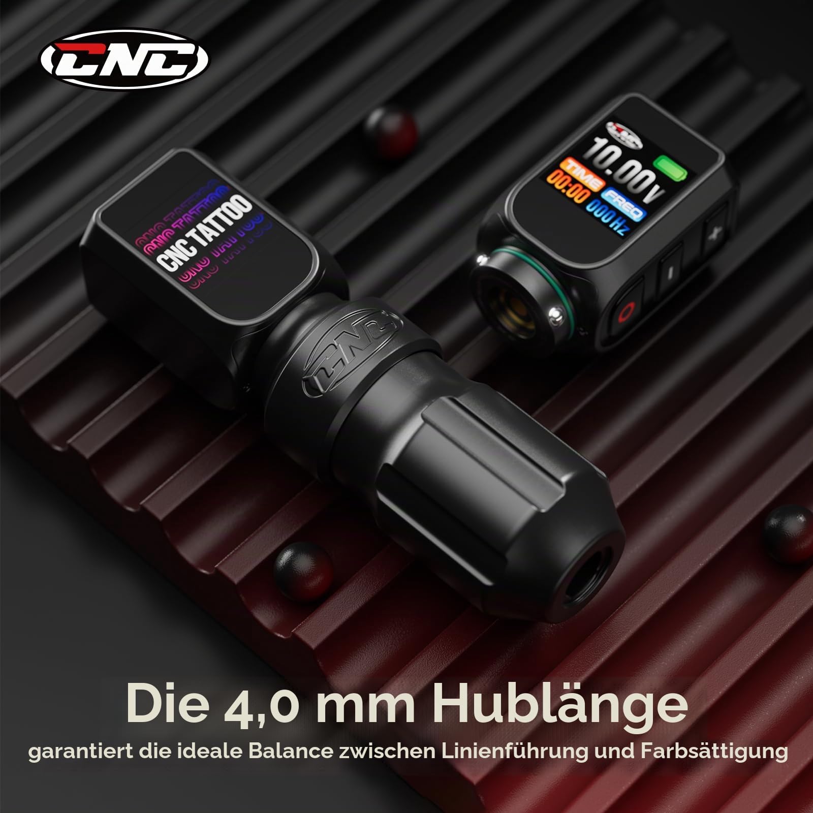 Wireless Tattoo Maschine, CNC Rotary Pen with 3200mAh Dual Batteries Power Supply Tattoo Gun LED Display 4.0 Stroke Coreless Motor for Tattoo Professionals and Beginners CNC-M2-E77PRO-1