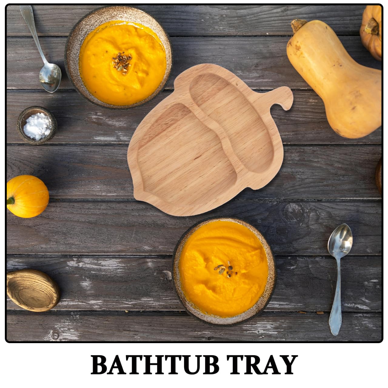 Anneome Bandeja De Madera 7.67X5.70X0.59In Para Bañera Con Diseño De Bellota Otoñal Bandeja Multifuncional Para Servir Aperitivos Quesos Dulces Y Decoración De Baño