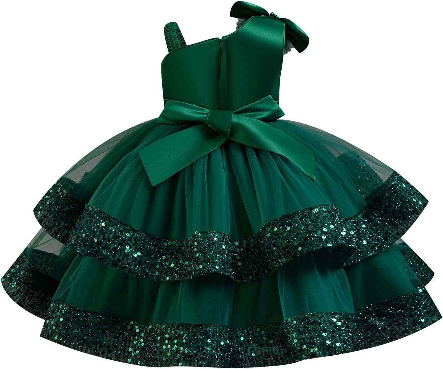 IDOPIP Toddler Girls Birthday Dresses Sequin Tulle Tutu Flower Girl Wedding Party Dress Pageant Formal First Communion Gown - Image 3