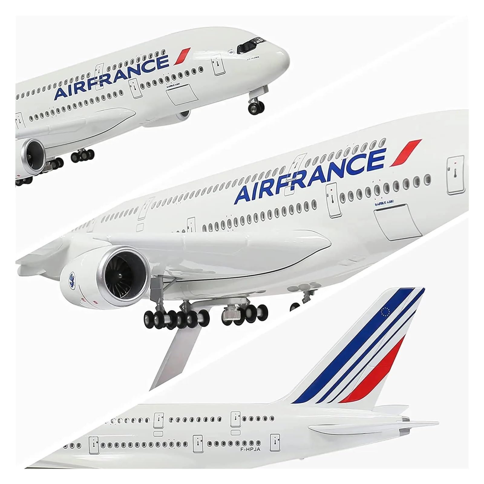 Aerei in Scala 1:160 per Modelli di Aerei A380 Air France aeroplani pressofusi con Luce a LED Modello di Aereo passeggeri Adatto per la visualizzazione (Senza Luce)