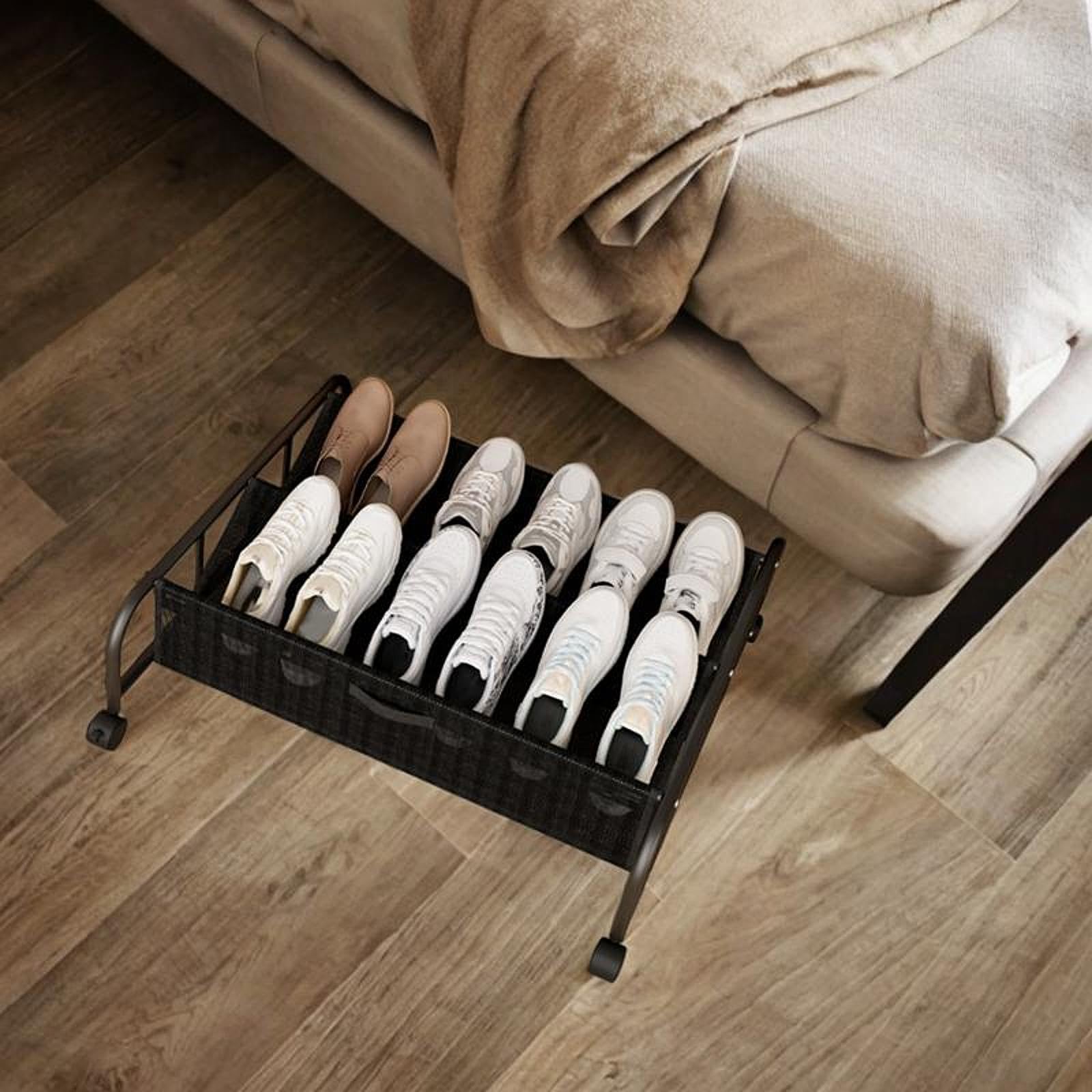 Almacenamiento de Zapatos Debajo de La Cama, Organización del Dormitorio, Ahorro de Espacio, con Ruedas para Debajo de La Cama