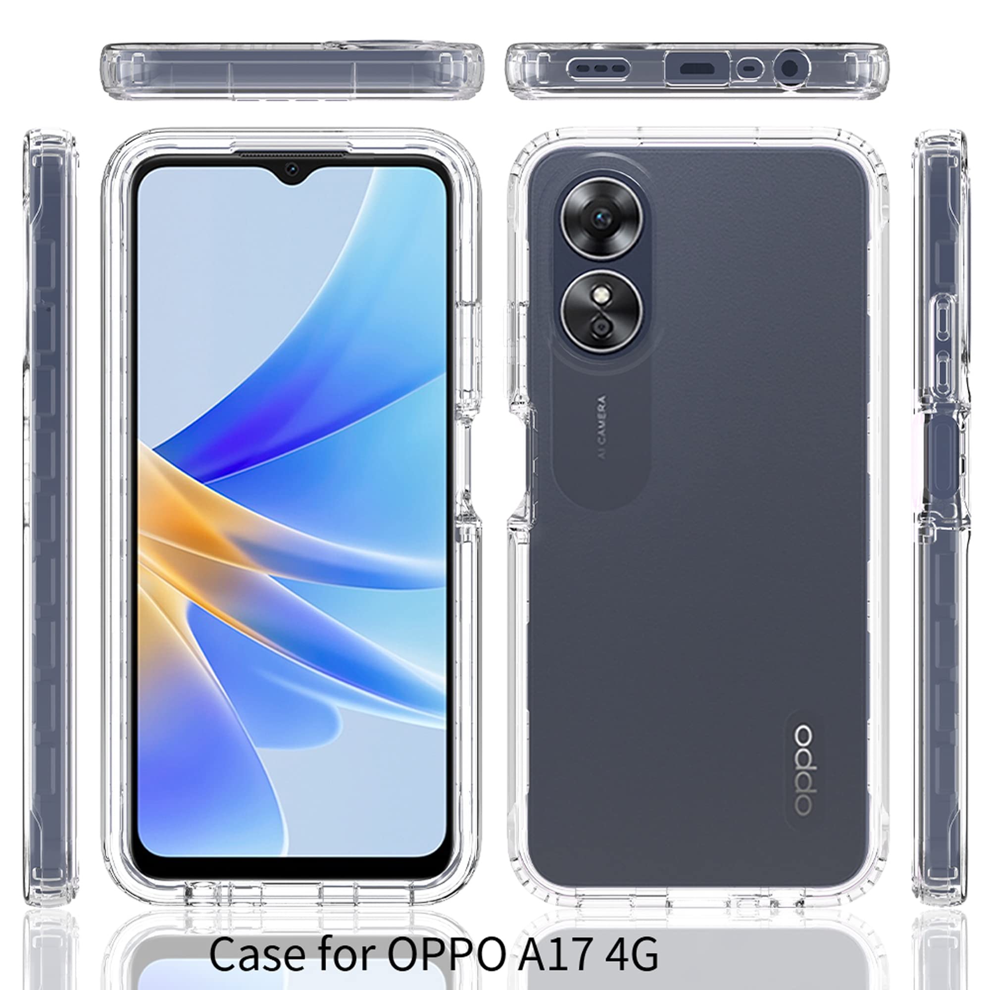 Per Oppo A17 4G Custodia per Telefono Antiurto PC+TPU
