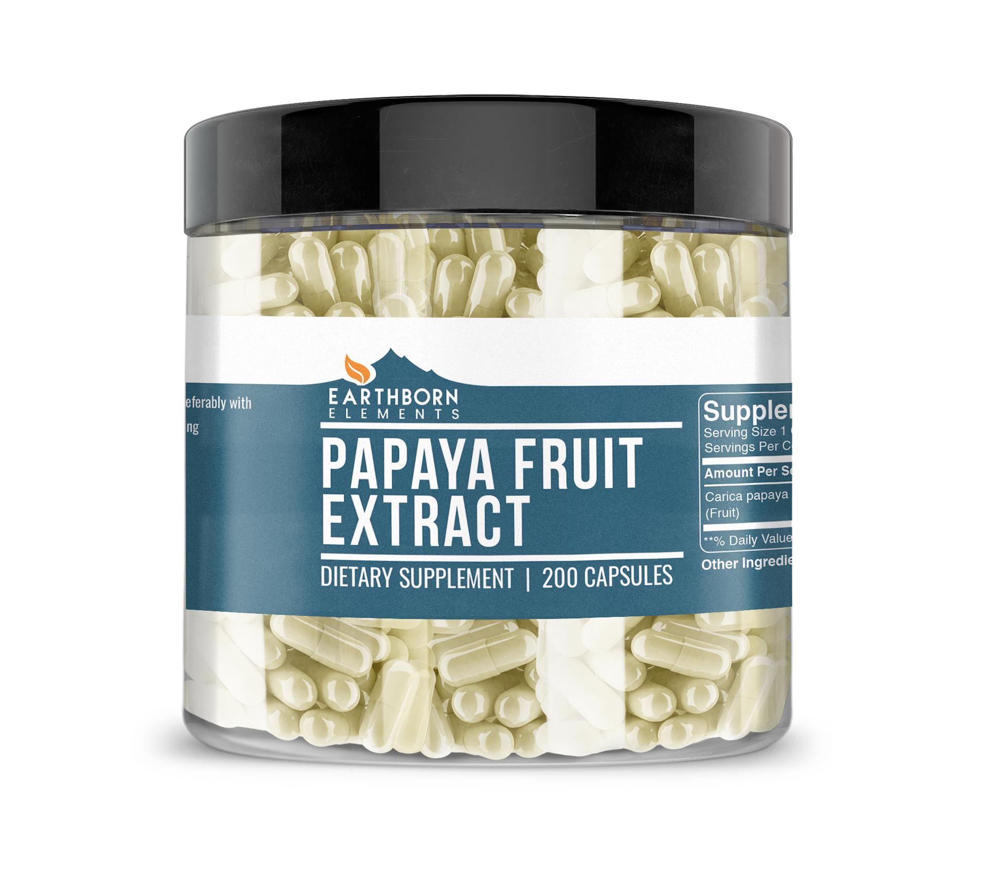 Papaya Fruit Extract 200 Capsules, Pure & Undiluted, No Additives
