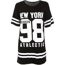 Women's New Baseball Pluss Size 98' T-Shirt Ladies New York 98 Brooklyn Print Shirt