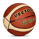 Vector X 14 Panel Supernova Rubber Moulded Indoor/Outdoor Basketball with Butyl Bladder, Brick Brown, Size: 5 (Suitable for Practice/Match/Training) + Free Air Needle gallery image