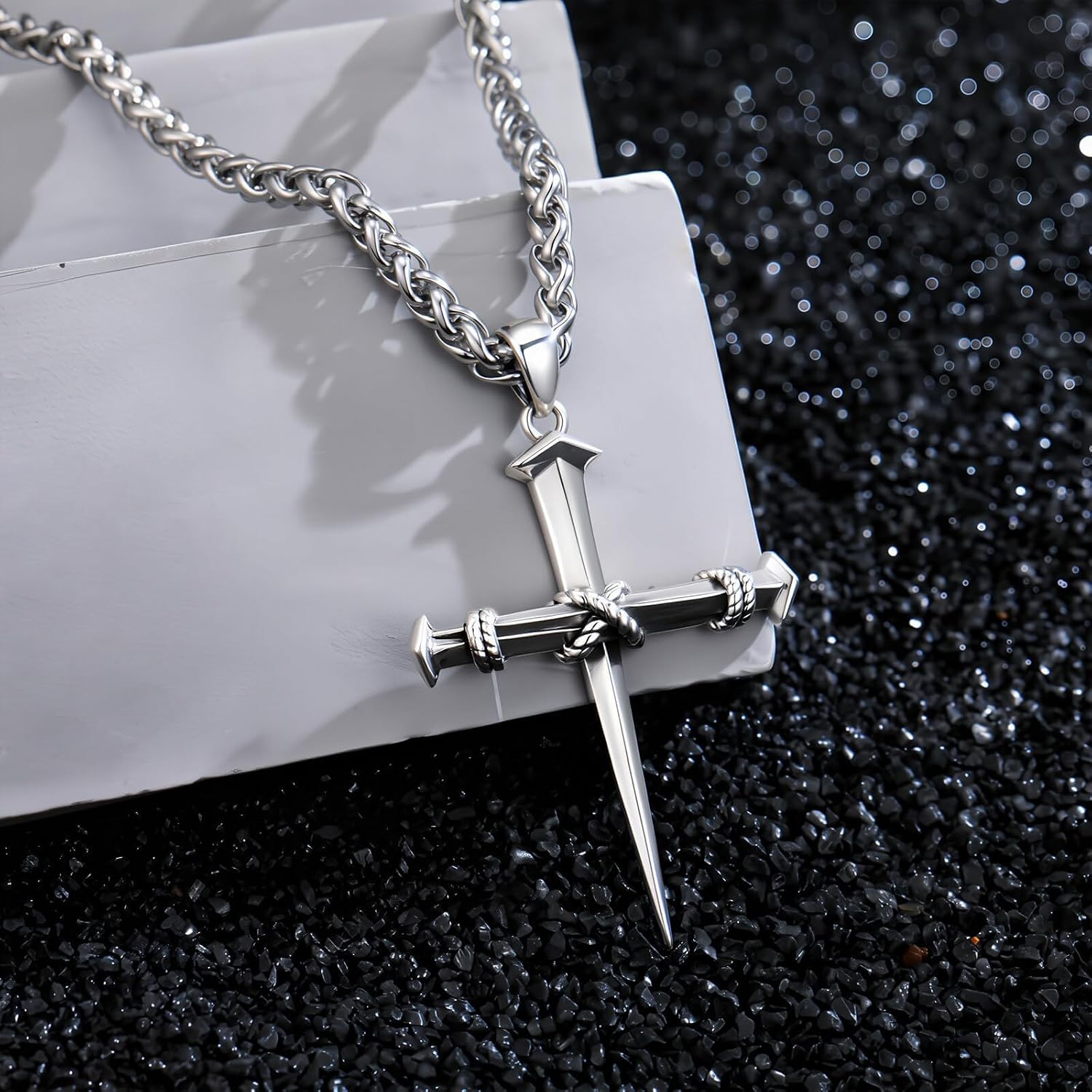 Cross Necklace 925 Sterling Silver Christian Jewelry for Men