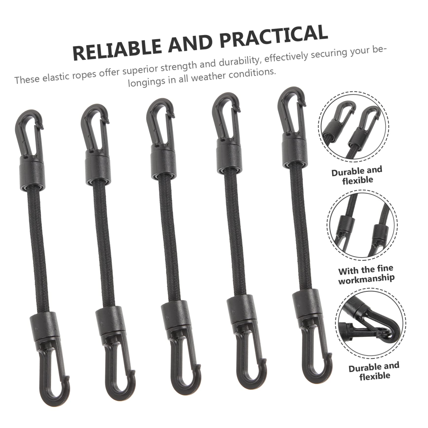 BESPORTBLE Lot De 5 Sangles De Camping en Plein Air Robustes Et Multi-usages avec Boucle pour Usage Quotidien Et Chargement 5 Pièces X 5