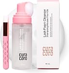 Curacoro Lash Shampoo 60ml (Unscented), Eyelash Extension Foam Cleanser | Eyelash Shampoo for Dry & Sensitive Skin, Gently Removes Waterproof Makeup for Professional & Home Use