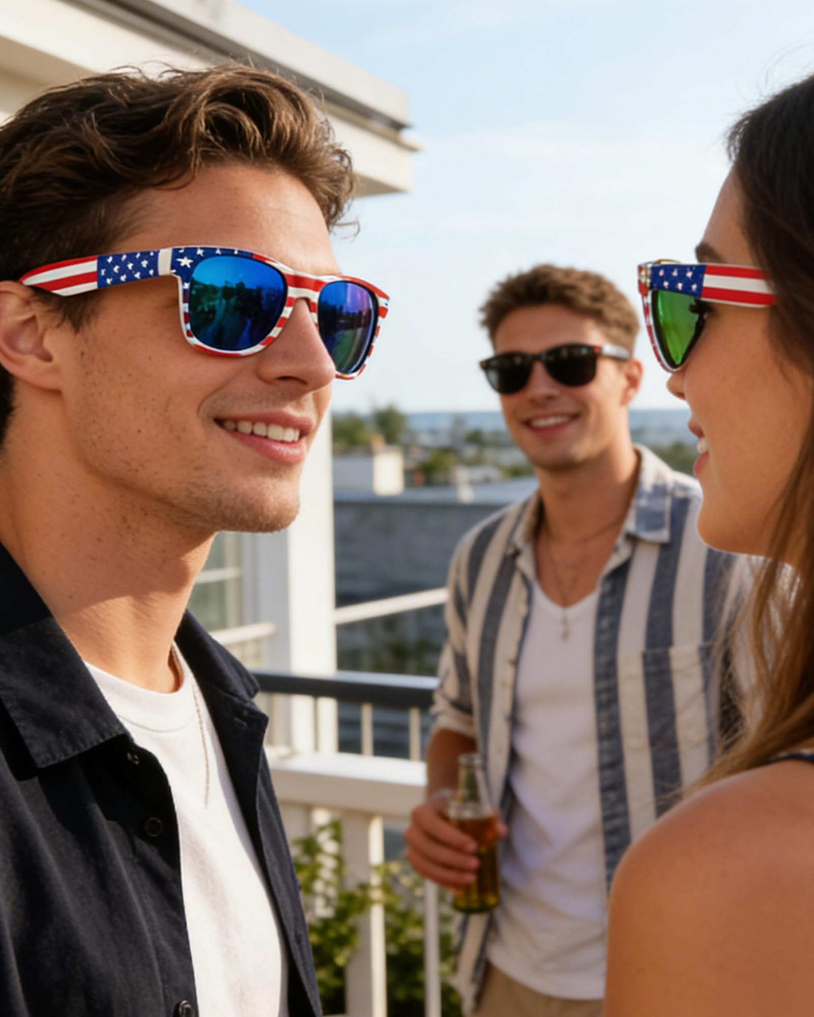 Occhiali da sole con bandiera americana, 4 luglio Accessori per le donne, USA Occhiali da sole patriottici Bulk per gli uomini