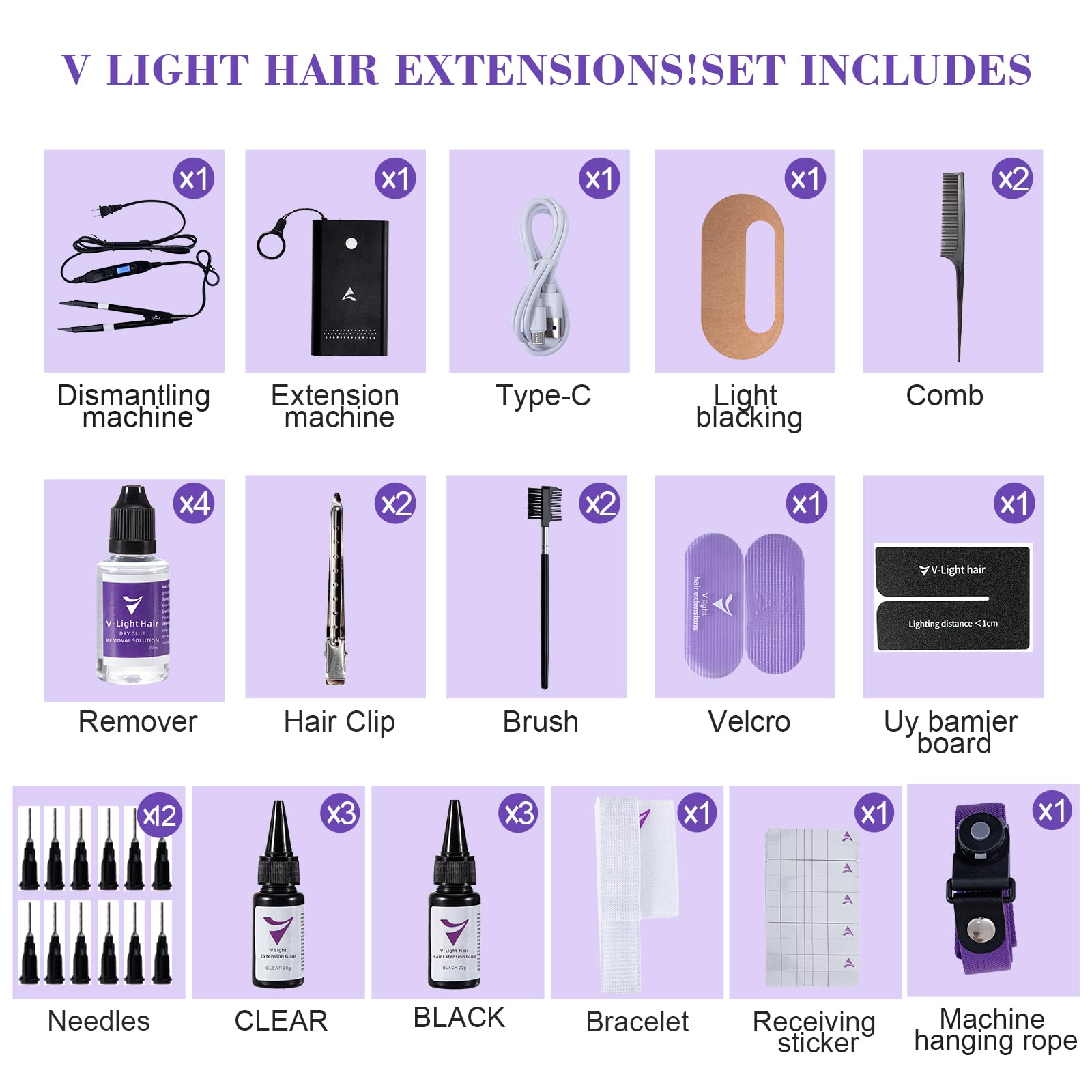 V Light Hair Extension Machine Kit