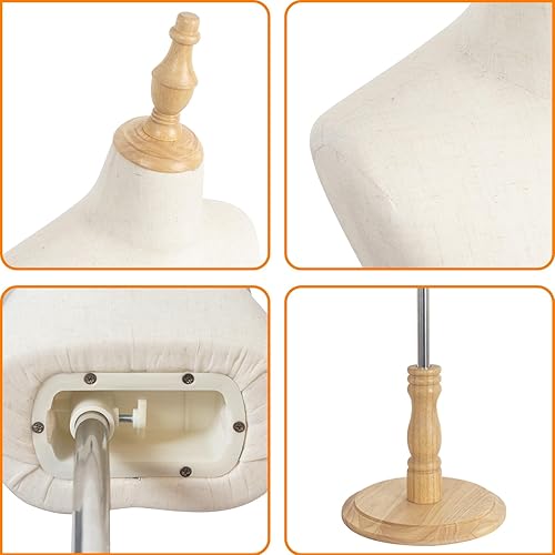 Miniatura 2 de Maniquí para niños con soporte de madera, altura ajustable, ligero y portátil, se adapta a todo tipo de ropa, de 10 a 11 años