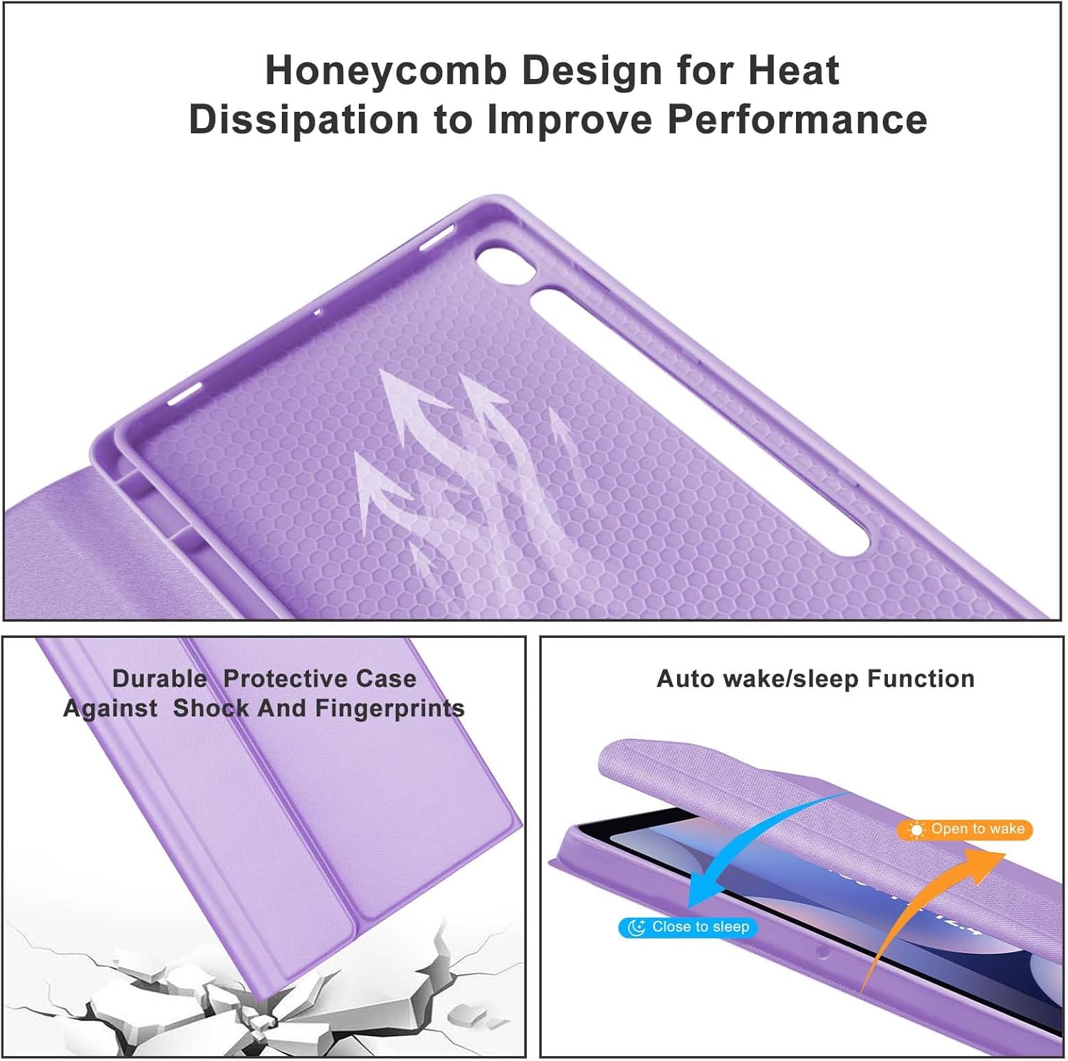 Keyboard with Tablet Case for Samsung Galaxy Tab S10+/S9 +/S9 FE+ 12.4 inch,Detachable Wireless Keyboard Soft TPU Folio Case for S10 Plus/S9 Plus/S9 FE Plus, with S Pen Holder(Purple)