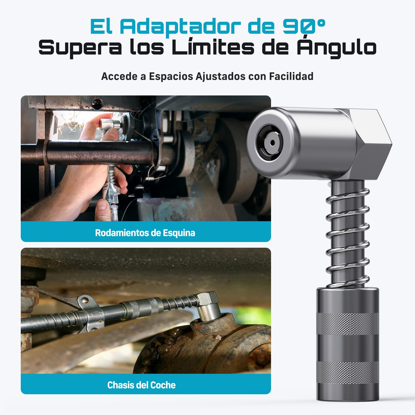 Seesii Engrasadora Batería Kit: 10 000 PSI y 4,6 oz/min, Pistola de Engrasar Eléctrica con 2 Baterías, Manguera de 39,4", Acoplador de 90° y 3 Puntas para un Engrase más Rápido y sin Esfuerzo