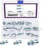 Swpeet 30Pcs M4 M5 M6 Jack Nuts Petal Nuts Expansion Nut Thins Fixings Dowels with Screws Assembly for Hollow Wall Iron Skin Line Use in Thin Soft Wall (Assortment Kit)