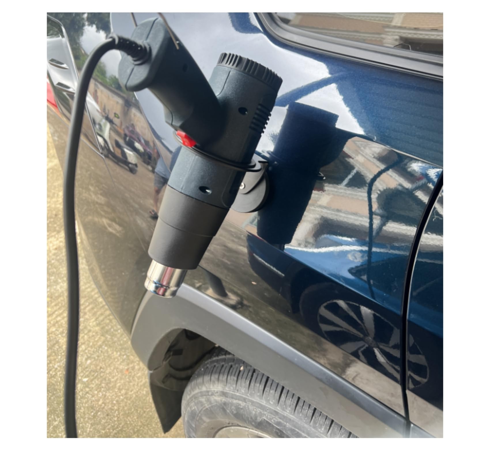 Supporto magnetico per pistola termica, supporto per pistola termica, strumento per attaccare la pellicola ai finestrini dell'auto, magnete rivestito in gomma per evitare graffi (nero, 1 pezzo)