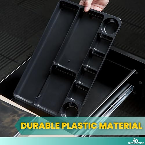 Miniatura 4 de 1InTheOffice Organizador de cajones de escritorio con 9 compartimentos para cajones (paquete de 2)