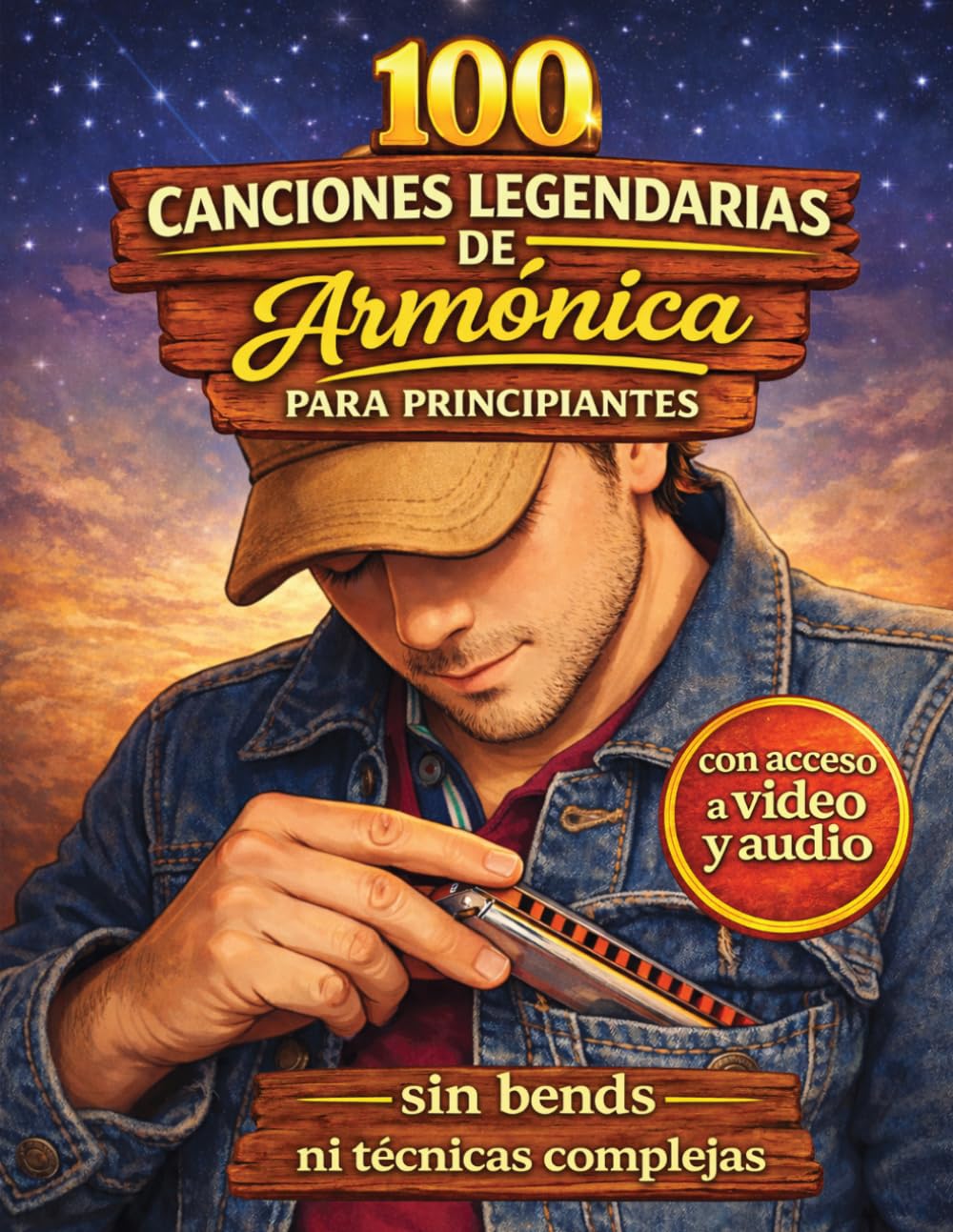 100 canciones legendarias de armónica para principiantes: sin bends ni técnicas complejas