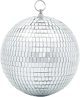 Vista 1 de Decoración de bola de discoteca de espejo con anillo para colgar, adorno de bola de discoteca grande de 8 pulgadas para decoraciones de fiesta