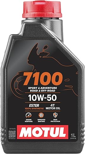 Motul 7100 4T API SN Fully Synthetic Ester Petrol Engine Oil for Bikes, 10W50 - 1L