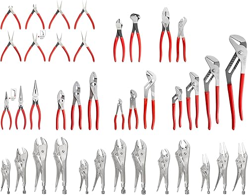 TEKTON Juego de alicates de agarre, corte, bloqueo y mini alicates (38 piezas)  PLR99021