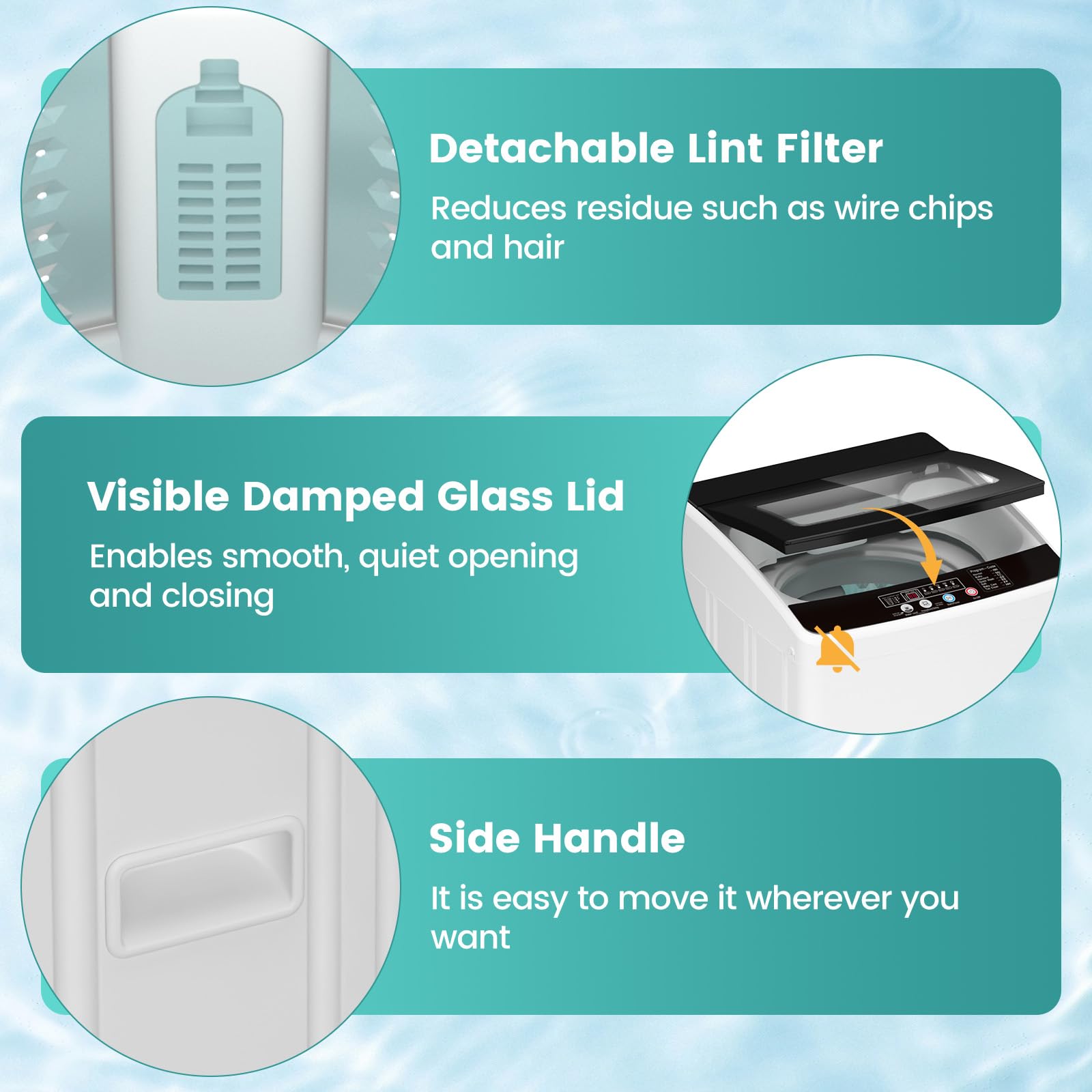 Auertech  Portable Washing Machine, Fully Automatic Portable Washer with LED Display, 10 Wash Cycles, 5 Water Levels, 24H Delays, Top Load Washing Machine for Apartment, RV, Dorm, Home: 35 lbs