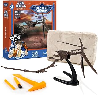 Geoworld Pteranodon Dino Dig Kit – Assemble a 19-Inch Flying Dinosaur Skeleton Model – Ultimate STEM Learning Experience for Kids Ages 6+